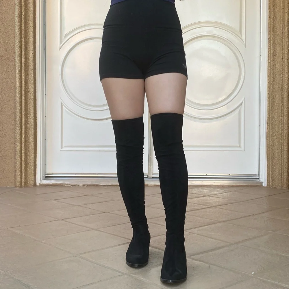 Steve Madden Faux Suede Georgette Over the Knee Black Boot Women's Shoe Size 5